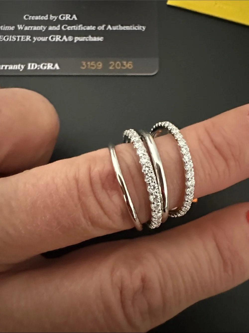 GRA Cert Moissanite 925 Silver 4.0ctw VVS D Pavé Ring. 4 Rings Looped - Picture 1 of 13